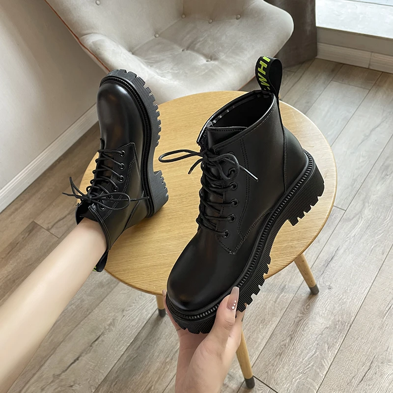 Botas tobilleras con punta redonda y gruesa para Mujer, zapatos cómodos con para nieve, para invierno AliExpress Calzado