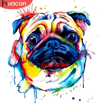 

HUACAN 5D DIY Diamond Embroidery Cross Stitch Animal Full Drill Diamond Painting Dog Mosaic Home Decor