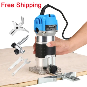 

800W Electric Hand Trimmer Router Wood Carving Machine With Carrying Case Woodworking Wood Milling Slotting Machine Power Tools