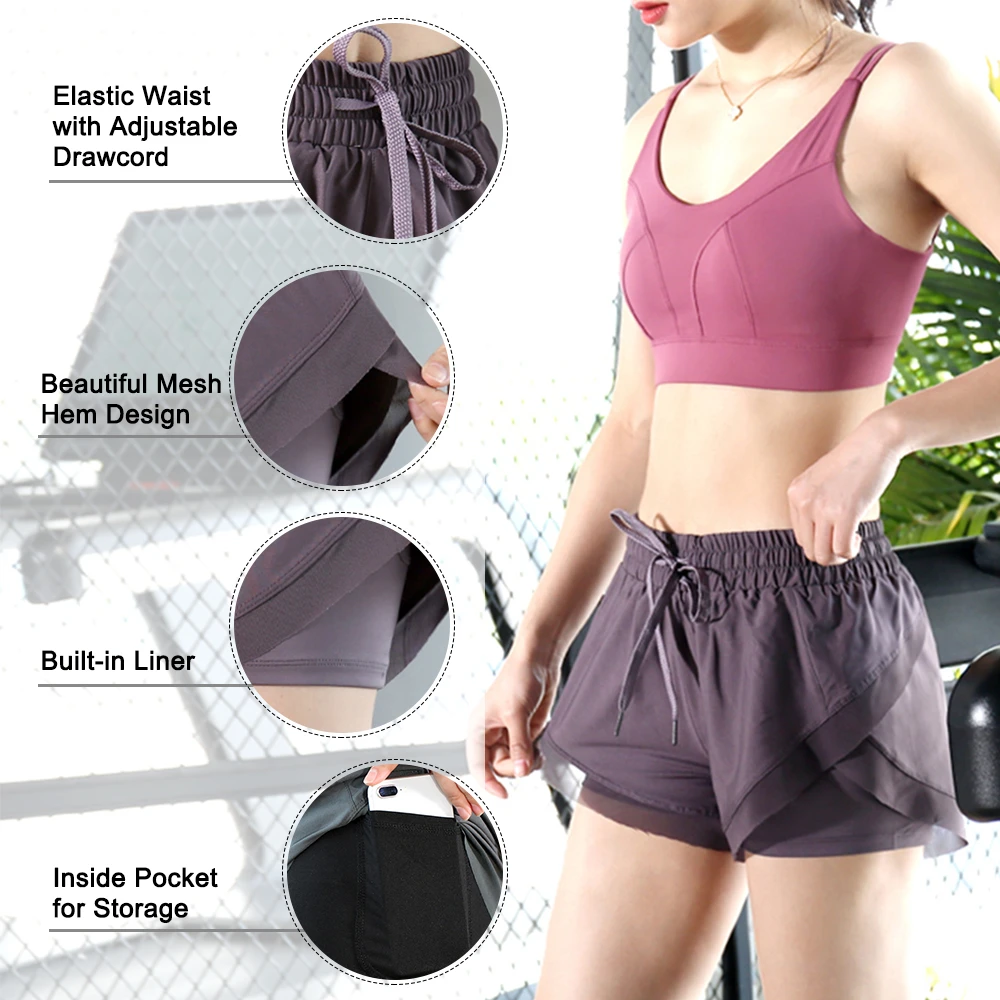Yoga Shorts With Phone Pocket