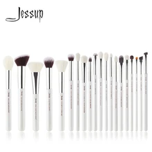 Jessup перламутровый белый/серебристый Профессиональный набор кистей для макияжа, инструменты для красоты, Кисть для макияжа, косметический набор, тональная пудра, карандаш, краска