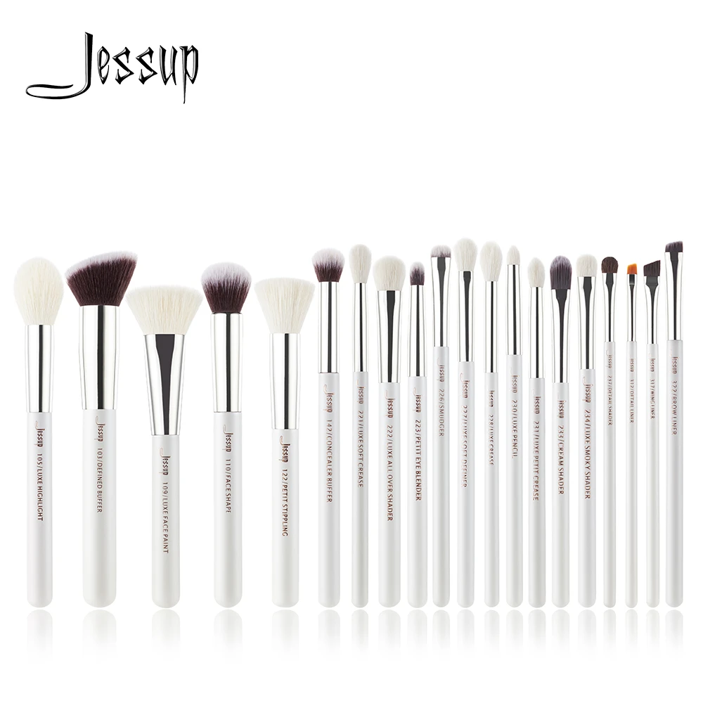 Jessup Pearl White/silver Professional Makeup Brushes Set Beauty Tools