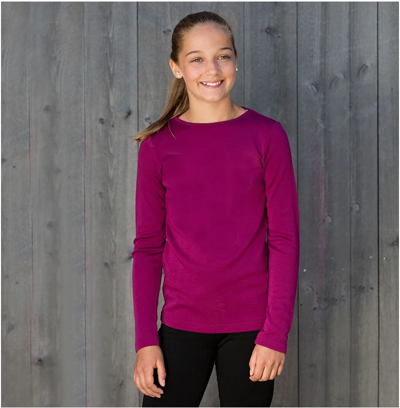 Shirt Merino-Wool Girls Crew Performance Discount Baselayer Usa-Size Sports 8-14-Years