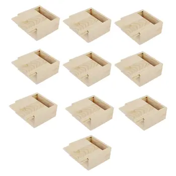 

10pcs Handmade Wooden Box Soap Jewelry Container Sliding Cover Box Small Wooden Box Storage Box Soap Container for Home Jewelry
