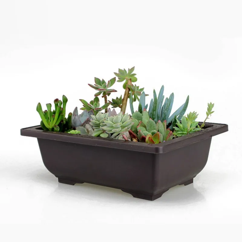 

High-quality Garden Pots Flower Planters Pot Imitation Balcony Square Pots Flower Bonsai Bowl Planter Rectangle Bonsai new