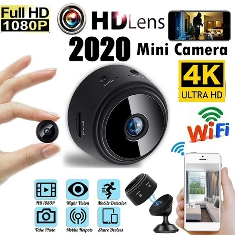 Мини IP камера HD 4K/1080P невидимая с поддержкой Wi Fi и датчиком движения|Камеры