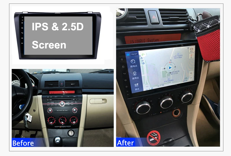 Ips 2.5D для Mazda 3 1 2 BK 2003-2009 2008-2013 автомобильный Радио Мультимедиа Видео плеер навигация gps Android 8,1 - Цвет: IPS 2.5D (Model 2)