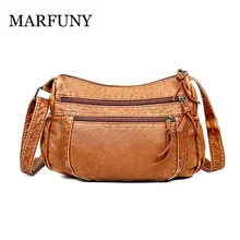 Женские сумки из стираной кожи, женская сумка-мессенджер, женская сумка через плечо, женская сумка, черная женская сумка