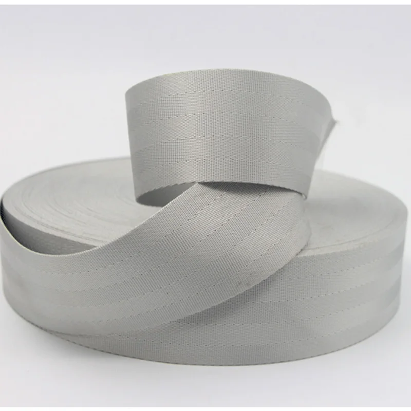 5M 38mm 실버 블루 브라운 블랙 스트라이프 나일론 카시트 안전 벨트 헤비 웨빙 스트랩 두꺼운 배낭 스태핑 벨트 가방 스트랩
