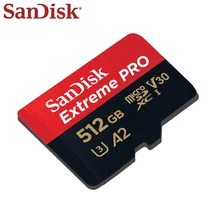 Оригинальная SanDisk карта памяти, высокая скорость 170 МБ/с./с, 512 ГБ, SDXC Class 10 U3 A2 Extreme Pro, tf-карта V30 UHS-I, Micro SD карта