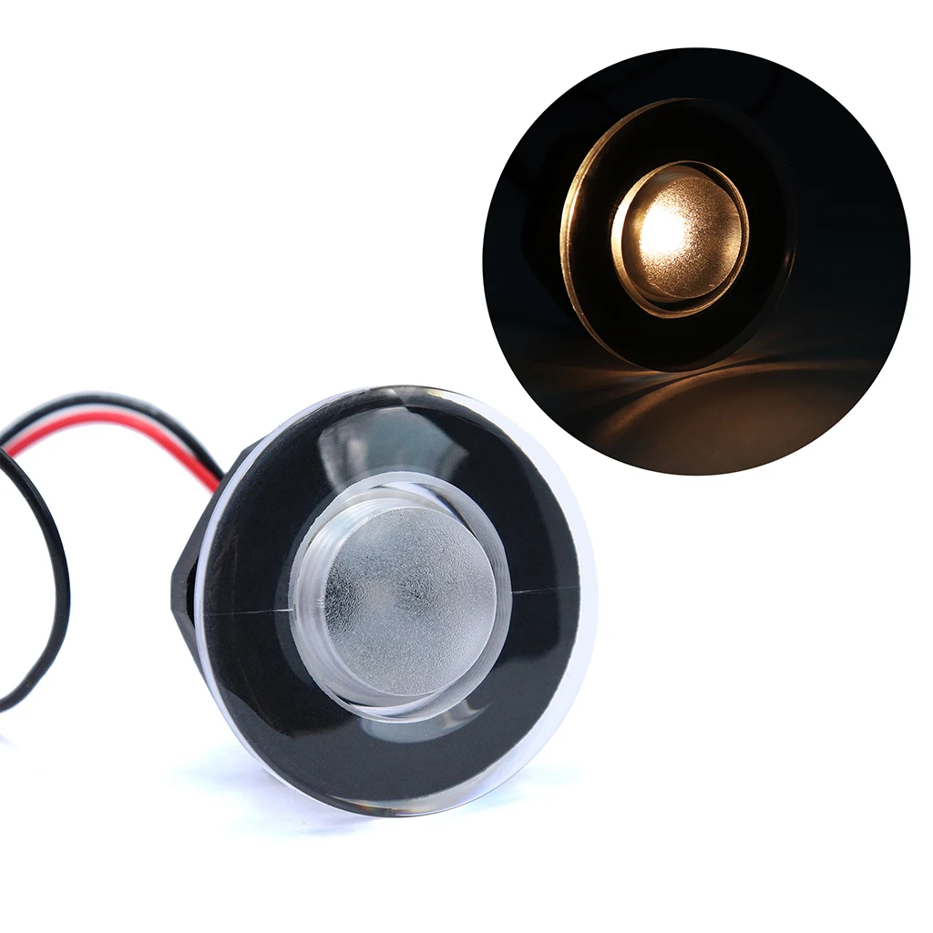 DC 12V Waterproof Marine Boat Transom LED Stern Light Round Stainless Steel Cold White LED Tail Lamp Yacht Accessories