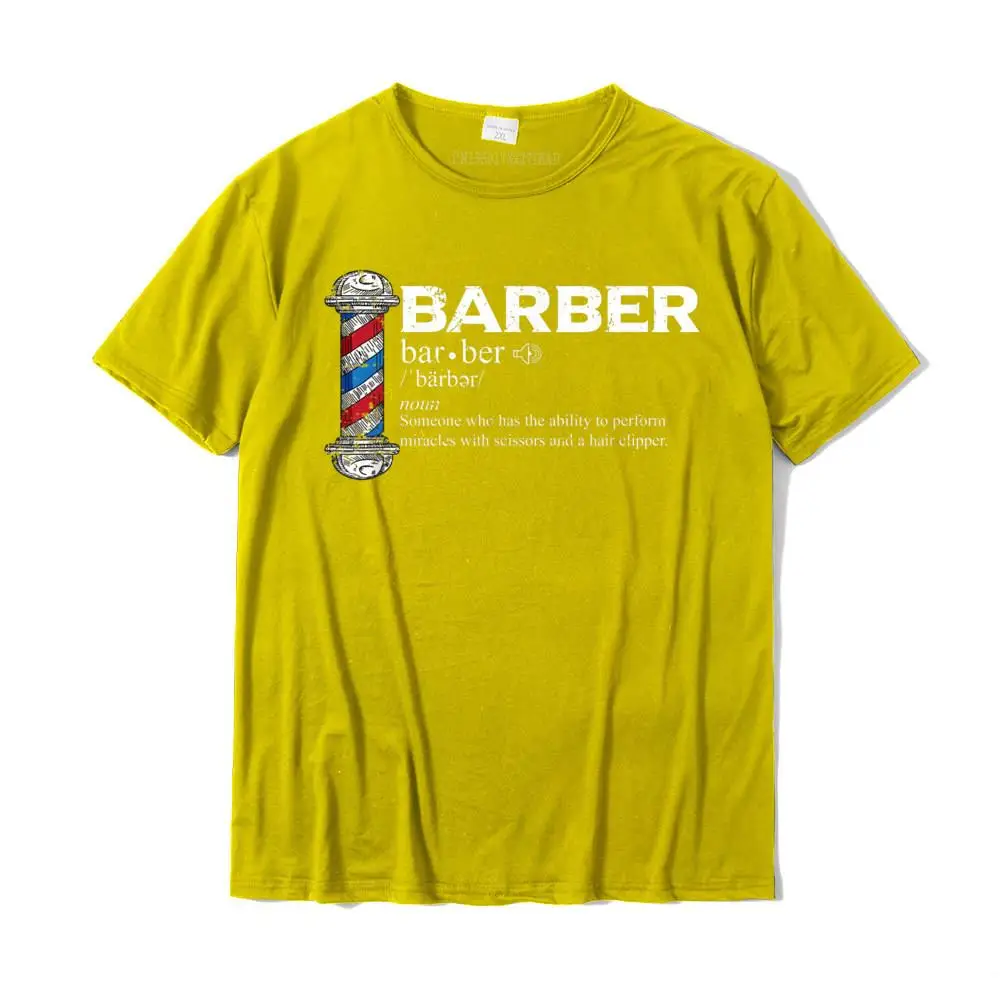Custom Summer O Neck Tshirts Summer Fall Tops Shirt Short Sleeve for Men 2021 100% Cotton Party T-shirts Free Shipping Funny Barber Gift Hairstylist Hairdresser Barber T-Shirt__MZ22680 yellow