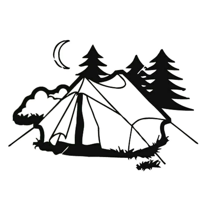 

Hot Sell Personality Car Stickers Tent Camping Nature Rest Decals Accessories Auto Decorative Stickers PVC 18CM*x12CM