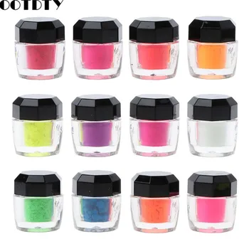 

12 Color Neon Pigment Powder Black Light UV Reactive Fluorescent Pigment Makeup Nail Art Resin Jewelry Making Craft Tool