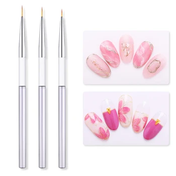 

3 pcs/set UV Gel Liner Brush Super Fine Liner Nail Brush Pen Acrylic Painting Pen Gourd Handle Nail Art Tool