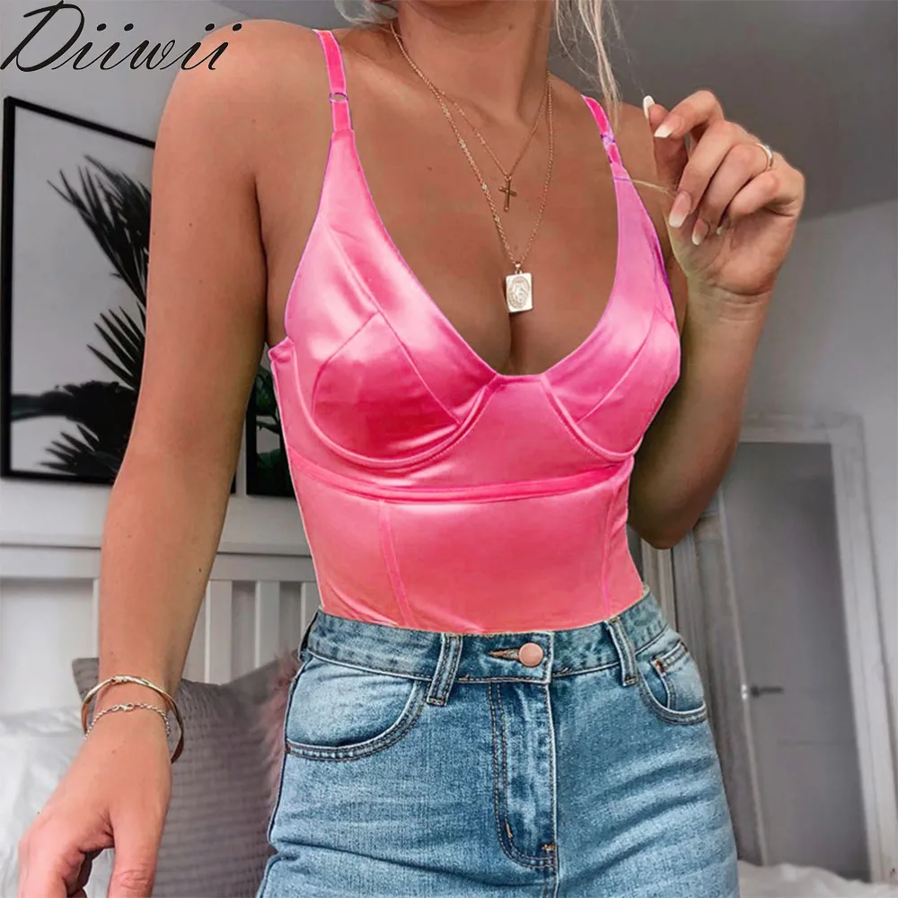 

DiiWii New Sexy Sleeveless Onesie With Solid-Color Tank Tops