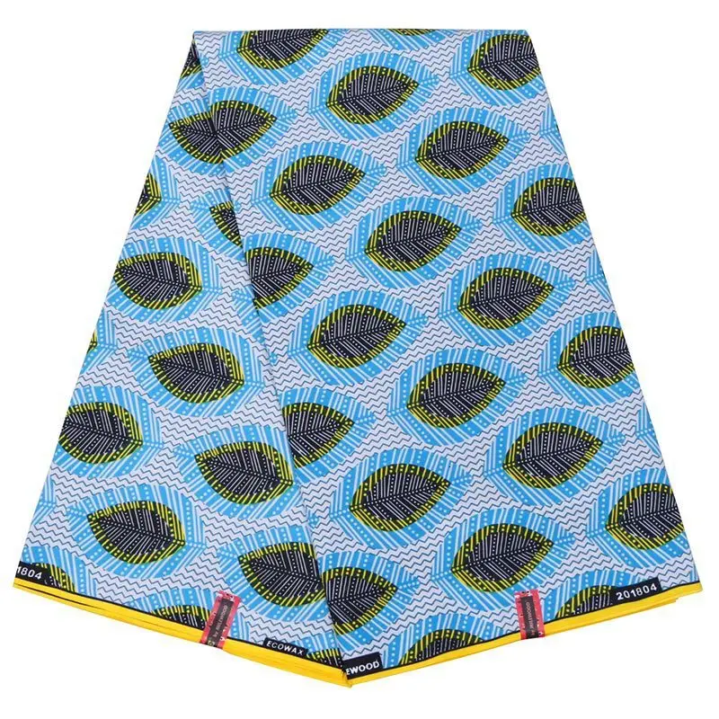 Новая африканская печатная настоящая голландская восковая ткань для женского платья синяя Анкара настоящая нигерийская восковая ткань швейный материал 6 ярдов