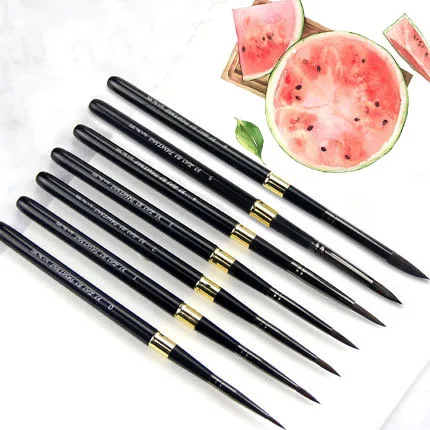 Uds.-pincel de pintura de pelo de ardilla, pinceles para pintar, pinceles para pintar, pinceles artísticos de acuarela para dibujar, suministros de arte