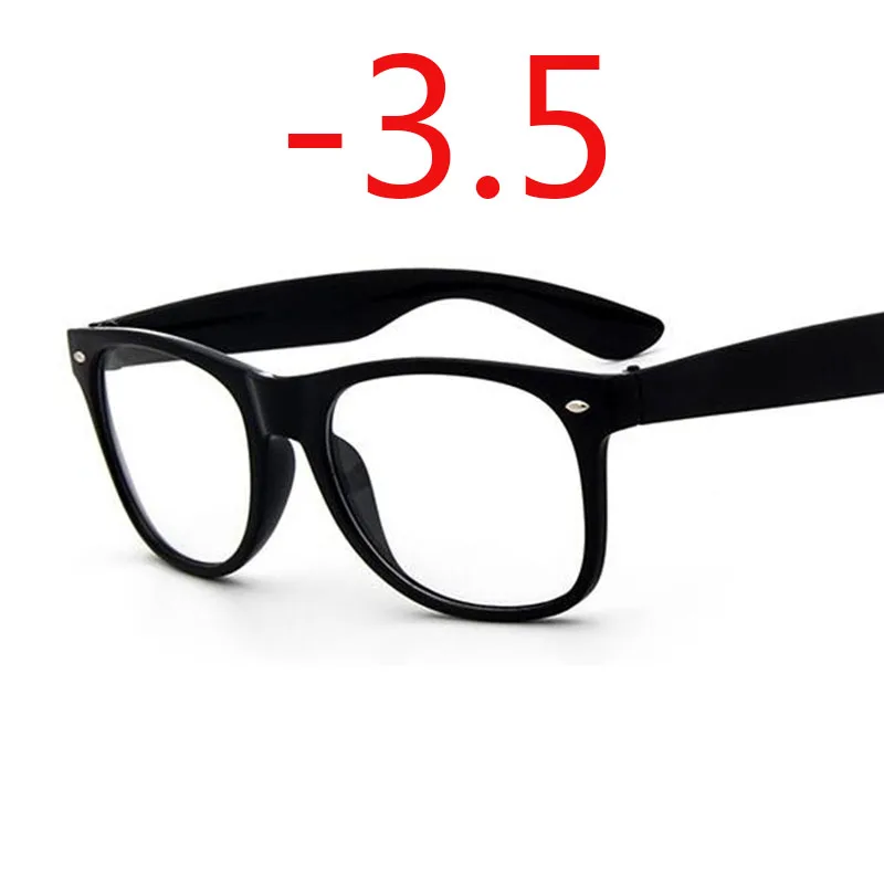 Готовые Очки для близорукости прозрачная белая пластиковая оправа 2140 очки диоптрий 0-0,5-1-1,5-2-2,5-3-3,5-4-4,5-5-5,5-6 - Цвет оправы: black frame -3.5