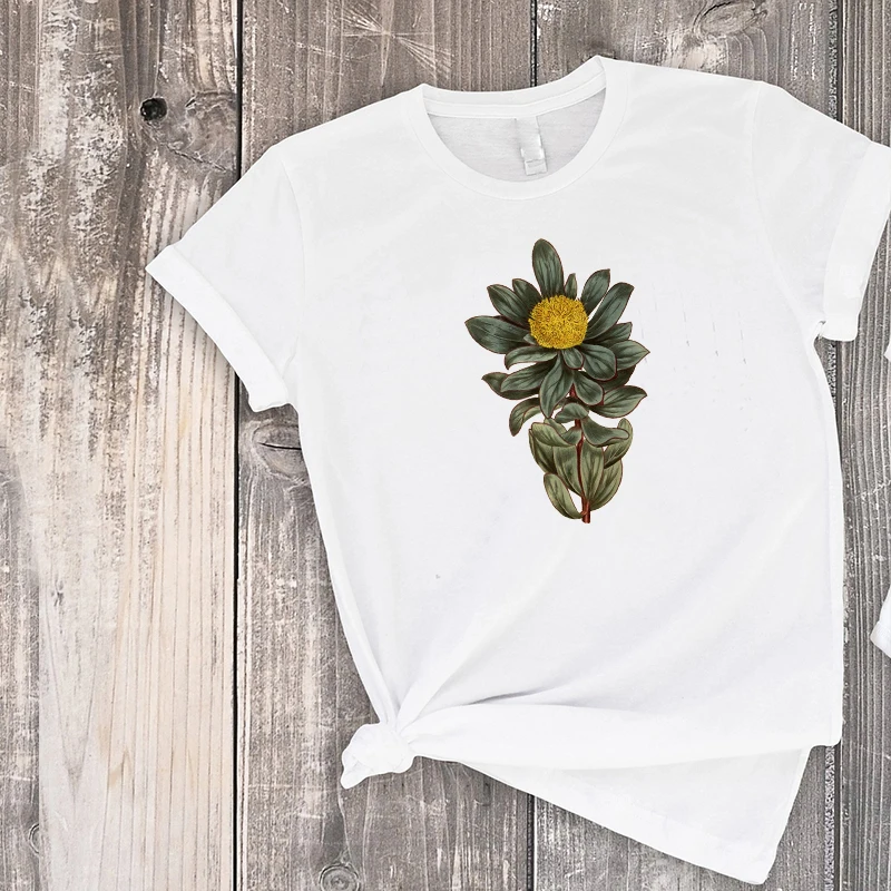 Sunflower Print Shirt Fashion 2020 Mom and Daughter Matching Clothes Flower Tshirt Family Clothing Sun Flower Pattern Tee
