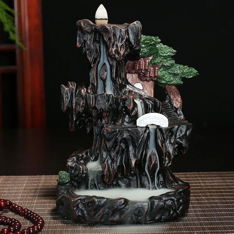 

Large Size High Mountain And Reverse Flow Censer Resin Incense Holder Decoration Creative Kodo Decoration Ornamental Streaming S