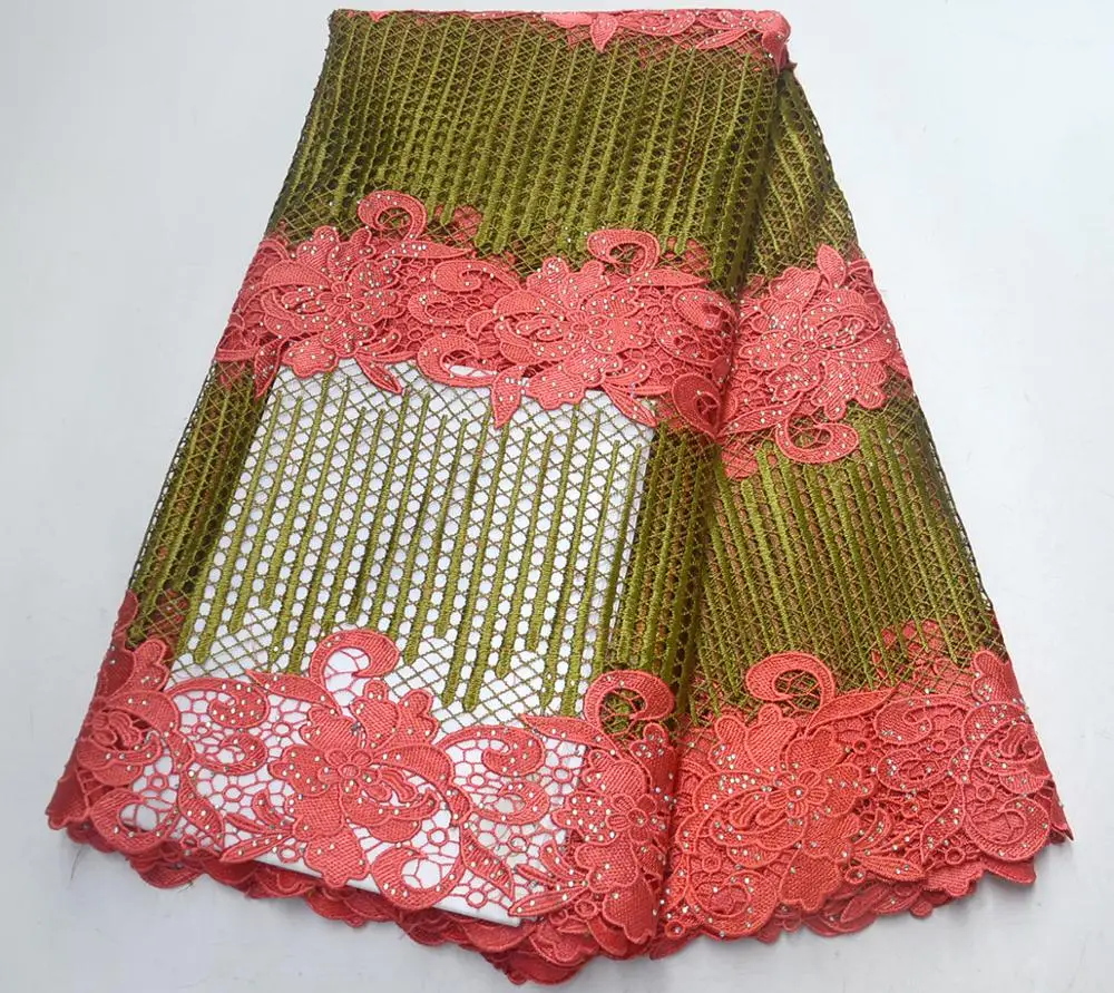 

Hot Sale African Guipure Lace Fabric Hig Quality Cheap African Lace Material Polyester Embroiery Cord Lace Fabric