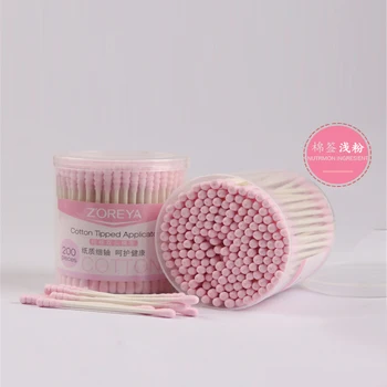 

200pcs Cotton Swab Double Head Women Nose Ears Cleaning Makeups Cotton Buds Tip For Medical Wood Sticks Health Care Tools