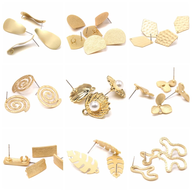 10pcs Zinc Alloy Golden Base geometry Earring Connector Charm For DIY Earrings Jewelry making finding supplies Accessories women | Украшения