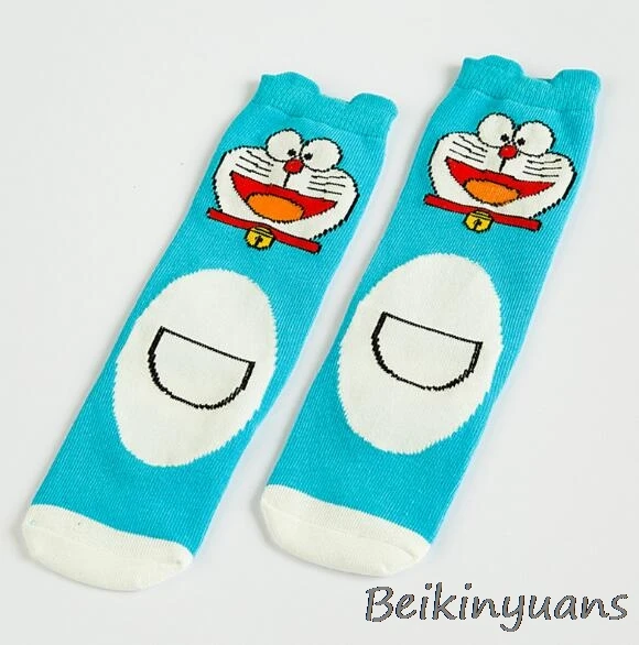 Doraemon Детская мультипликационная Шиншилла, милые детские носки с лисой, гольфы, Детские Теплые Носки с рисунком панды - Цвет: Doraemon