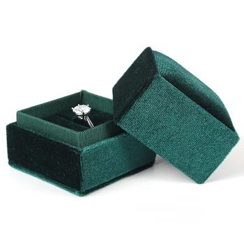 

Retro Green Velet Diamond Rings Jewelry Gift Packaging Box 6 Color For Women Earrings Necklaces Jewellery Organizer For Portable