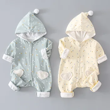 

Autumn Baby Romper Newborn baby girl clothes 0-24m long sleeve cartoon clothing with zipper warm climbing pajamas Costume 2020
