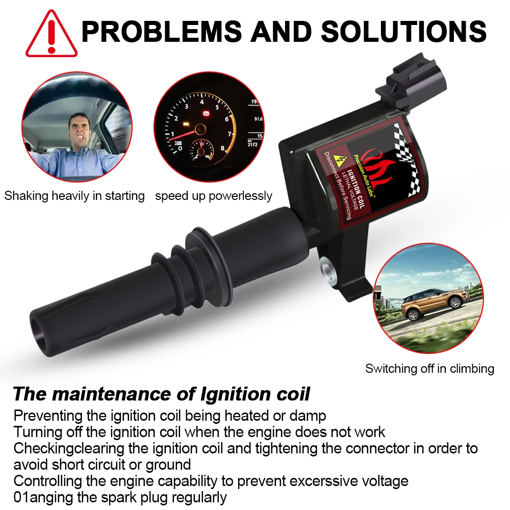 Black Dg508 Ignition Coil Fit Ford Motorcraft Dg508 3W7z12029 AA 4.6L 5.4L 6.8L - Black Dg508