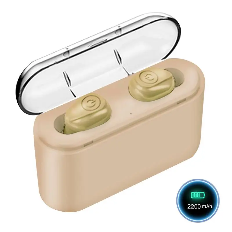 Gold 2200 mAh Dual X8S TWS Mini Bluetooth 5,0 наушники беспроводные наушники с зарядным устройством 2200 мАч Спортивная стерео гарнитура с микрофоном для IOS Android - Цвет: Gold 2200 mAh Dual