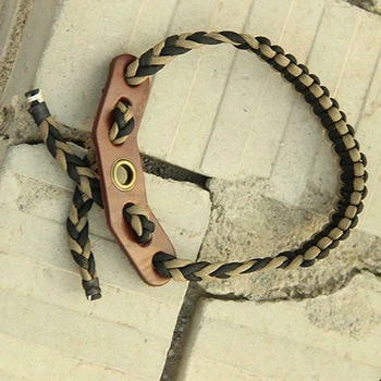 

1pc 11g Bow Wrist Sling Braided Cord Rope Leather Sheet Wrap Hunting 12x4x0.5cm Compound Bow Arrow Accessories
