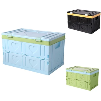 

Foldable Storage Box with Lid Car Storage Tools Water Storage Box for Trunk Household Office Toys Organizer 30L