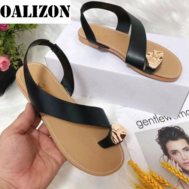 estar impresionado Guau puerta Sandalias planas deslizantes para mujer, zapatos informales a la moda para  primavera y verano, chanclas de vestir poco profundas para playa,  2022|Zapatillas| - AliExpress