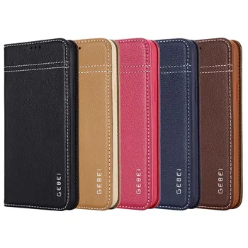 

Luxury Original GEBEI Genuine Leather Flip Magnet Stand Case Cover For iphone 6 7 8 7plus 11pro 11 11promax X XS XR XSMax KS0420