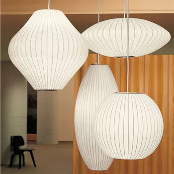 

Nordic LED Silk Pendant Light Lighting Staircase Danish Dining Clothing Pendant Lamp Lantern Lampshade Restaurant Tatami Lustre