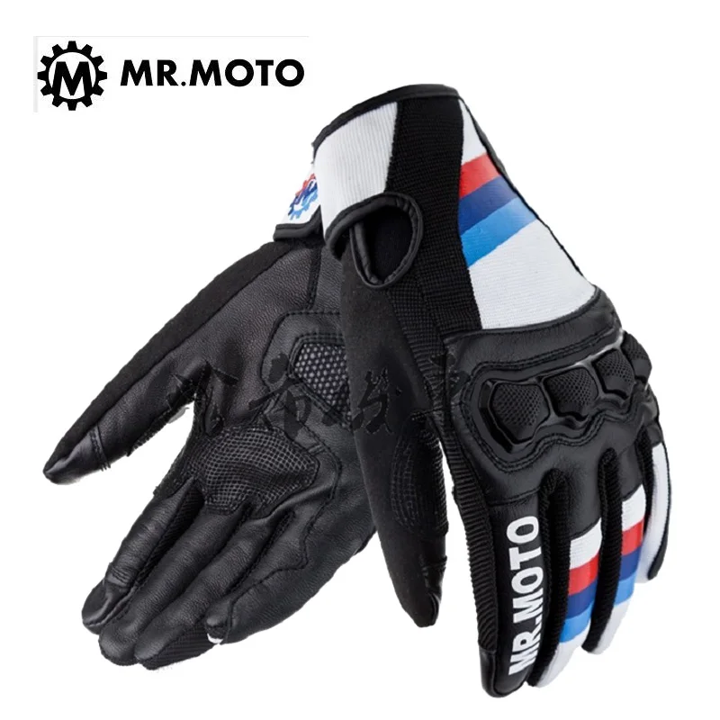 Лето, новые мужские и женские, MR. moto Air series, moto rcycle, перчатки, rbike, дышащие, небьющиеся, могут касаться экрана - Цвет: Синий