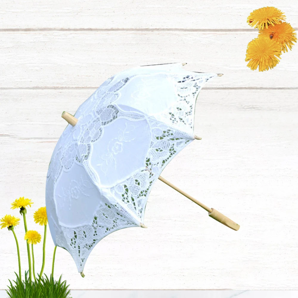 Lady Stage Show paraguas encaje novia artículos sombrilla para de honor para boda (mango blanco 31cm de diámetro| Paraguas| - AliExpress