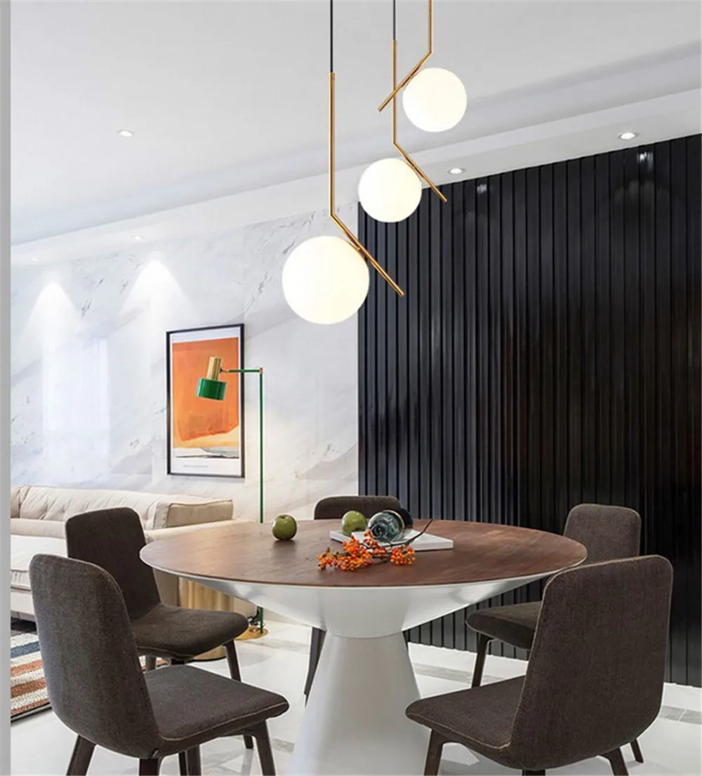 Creative Circle Glass Hanging Lamp Loft Modern LED Pendant Light Iron Gold Dining Room Home Decor Lighting Fixtures Hanglamp (25)