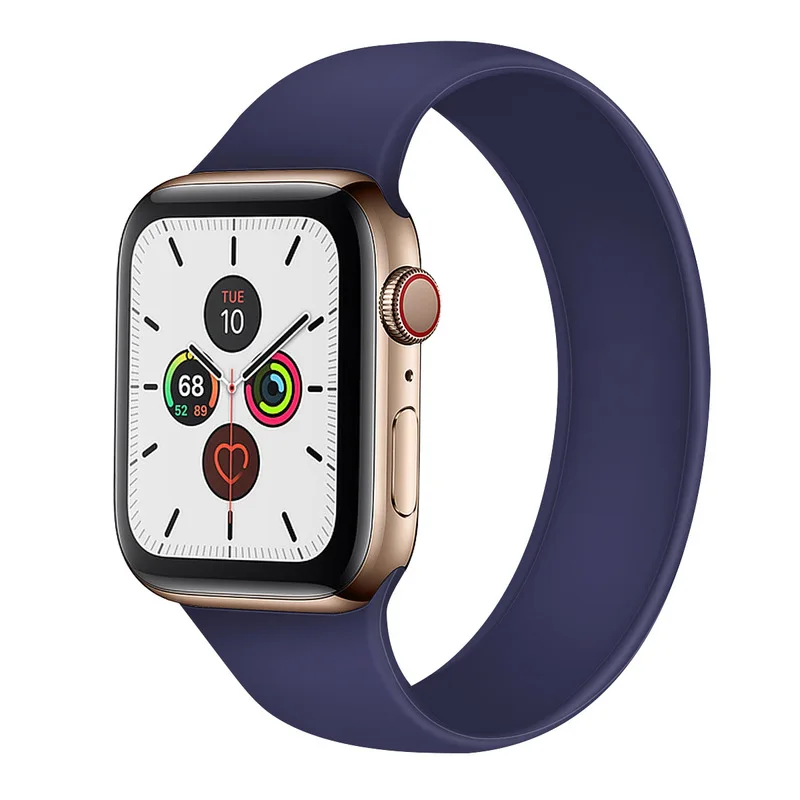 Силиконовый ремешок для наручных часов Apple Watch версии 44 мм 42 40 38 версия эластичная
