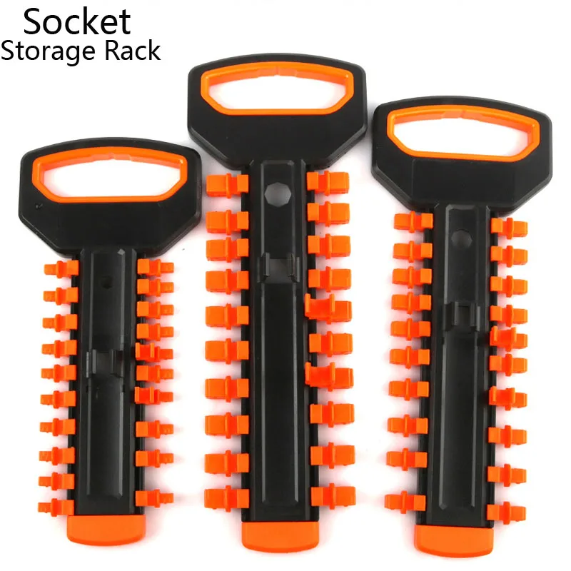 Universal Ratchet Socket Wrench Storage Rack 1/2" 3/8" 1/3" Drive Square Interface Socket Tray Tool Organizer Bag Keeper Shelf
