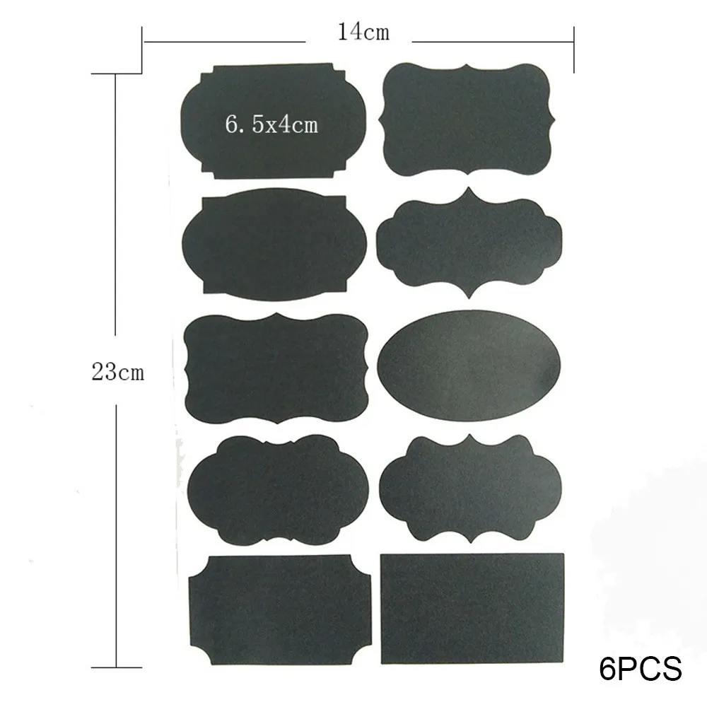Практичный Кухня стикеры на банки для хранения бутылки для органайзера этикетки доске для специй этикетки Стикеры доске теги наклейка 6 шт./компл - Цвет: 6.5X4CM