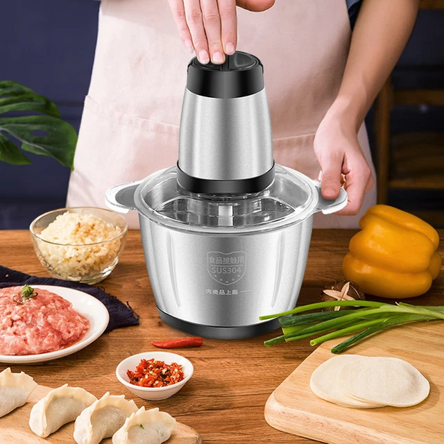 Ccontinent-Hachoir à viande électrique en acier inoxydable, broyeur, robot  culinaire, mini hachoir, centre commercial, ménage, cuisine, coupe de  légumes, 220V - AliExpress