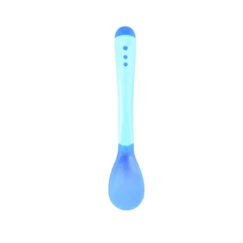 

2PCS Infant silicone warming spoon baby feeding soft head child food supplement breastfeeding device