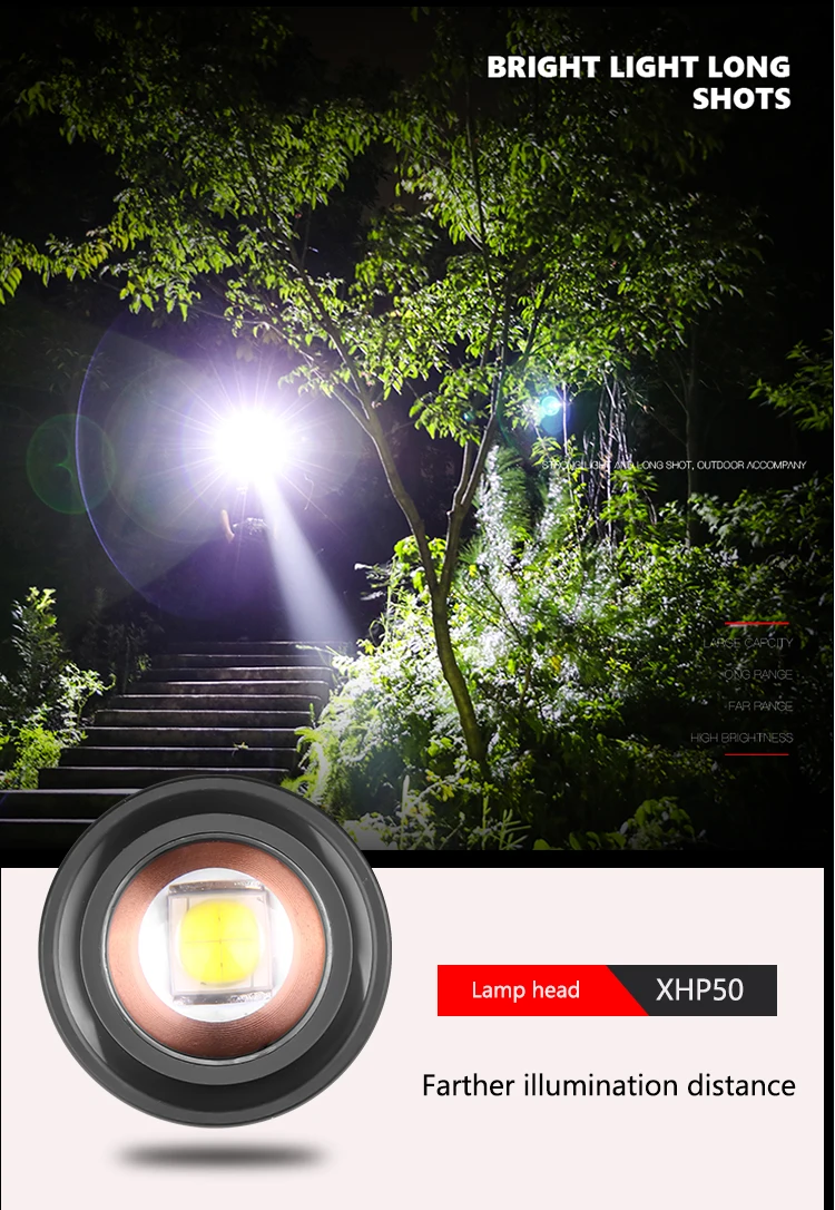 Recarregável da Tocha Zoom à Prova Melhor para Camping Poderoso Lanterna Elétrica Super d' Água Caça Pesca Luz Xhp50 Xhp70.2 Xhp90 Led 34 Luzes e Iluminação