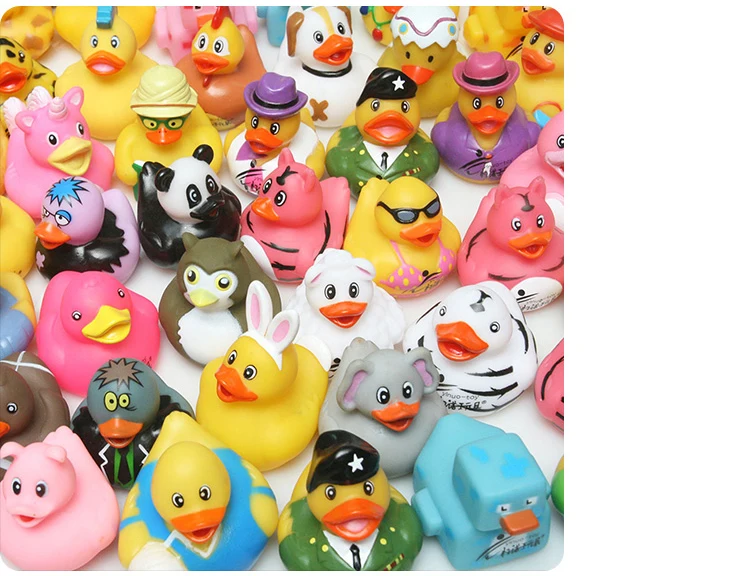 5PCS Randomly Baby shower Toys Cute Floating Rubber Duck 2Pcs 8-10CM Big Ducks+3Pcs 4-6CM Small Ducks Random Style Delivery