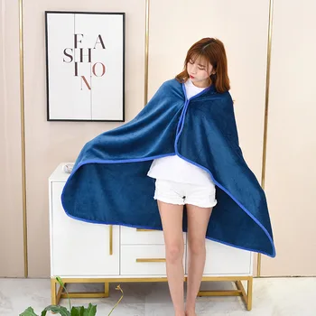 

100*140cm Flannel Blanket Solid Color Cloak Lazy Blanket Nap Fleece Conditioning Coral Throw Travel Warm Blankets Office Air