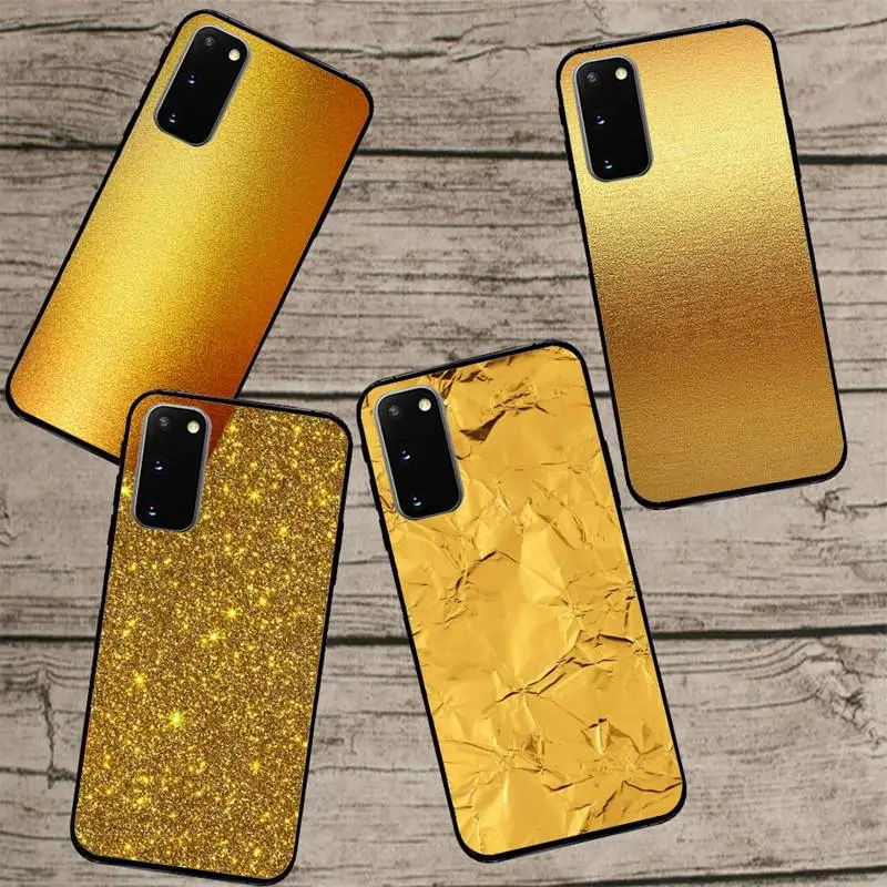 Yellow Gold Phone Case For Samsung Galaxy S6 S7 Edge Plus S8 S9 S20Plus S20ULTRA S10lite 2020 S10 | Мобильные телефоны и